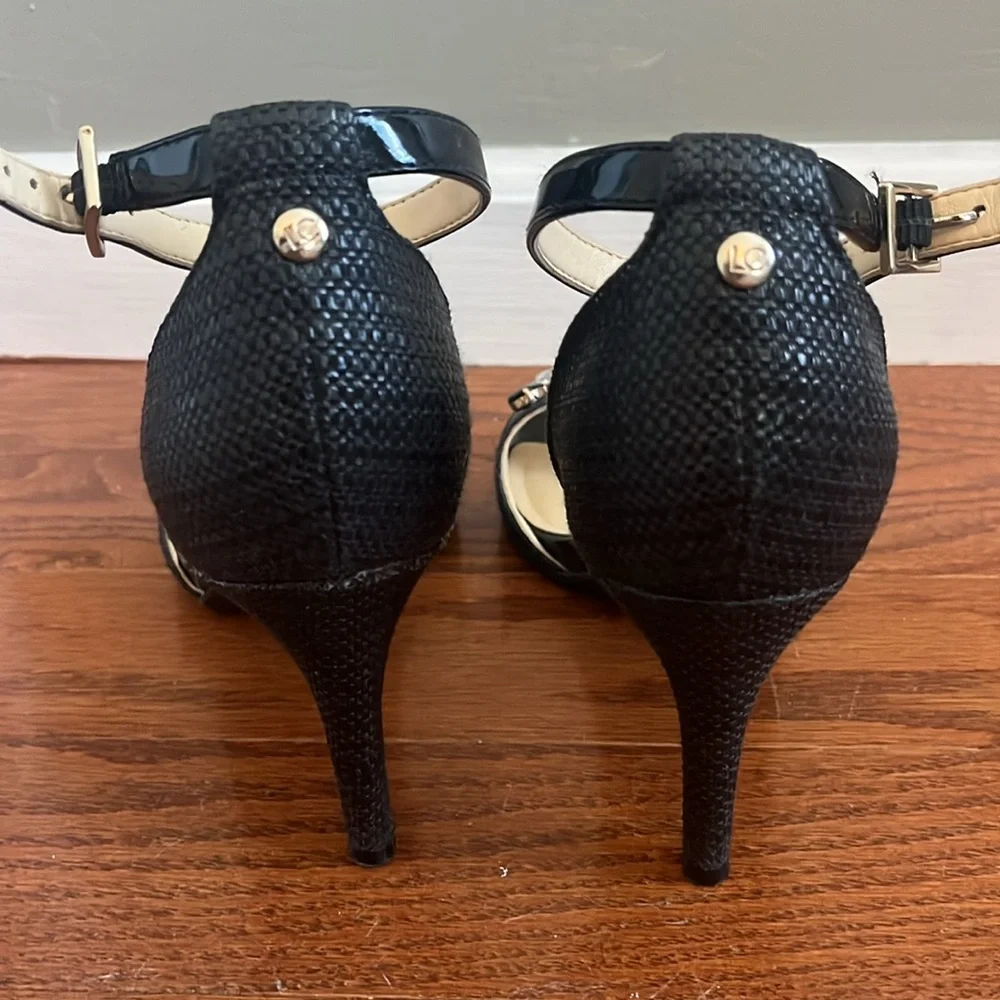Jeweled black heels